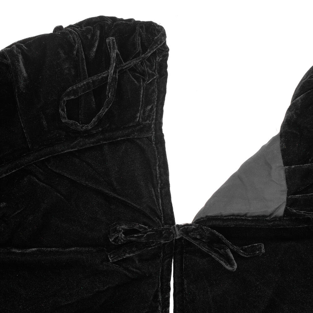 Vickerman Plush Black Velvet Christmas Tree Skirt, 1" H x 72" W, Black