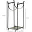 2 supports à bois de chauffage avec outils de foyer - noir, capacité de 154 lb, pour l'intérieur et l'extérieur, accessoires pour porte-paliers en acier noir L 14,5 po x l 13,64 po