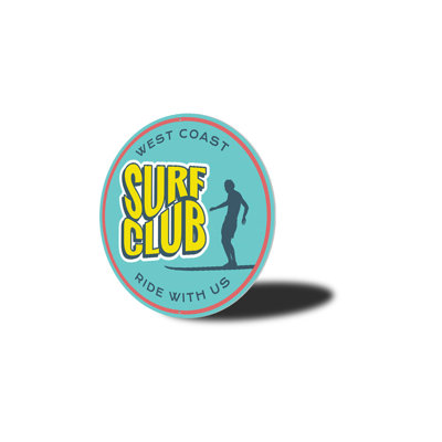 Enseigne en aluminium West Coast Surf Club