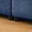 Élégant canapé en chenille bleue avec siège de rangement et repose-pieds, dossier cylindrique en forme de L à 3 places et accoudoirs, canapé contemporain en tissu à 3 places avec compartiment de rangement caché-2124749782