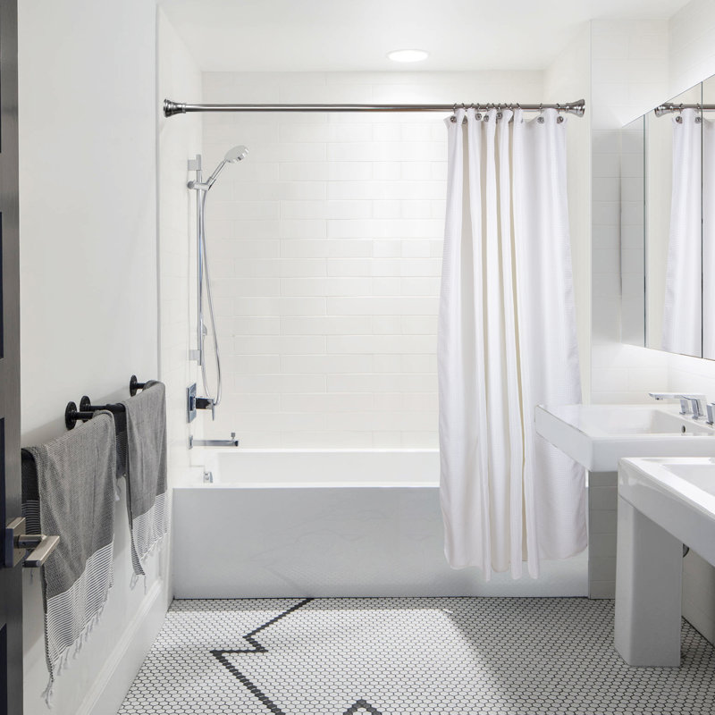 Crochets de rideau de douche pour salle de bain, Chrome