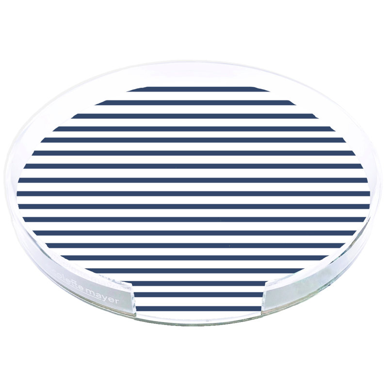 D Esprit Marin Acrylic Decorative Tray, Blue/White