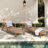 Bevelyn Outdoor Acacia Wood Chaise Lounge Set