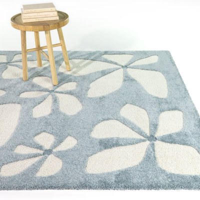 Gabriela Teal Boho Floral Area Rug