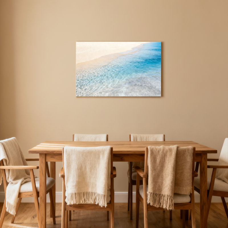 Ensemble de 1 tableau sur toile tendue représentant des vagues de l'océan, H 24 po x l 36 po