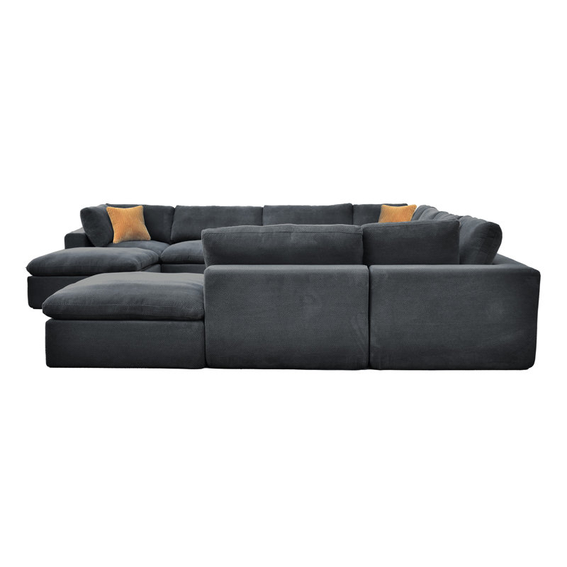 Canapé modulaire rembourré avec coussins décoratifs Upholstery, Gris foncé