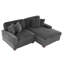 Canapé modulaire en flanelle avec accoudoirs et coussins décoratifs Stephania-109423040
