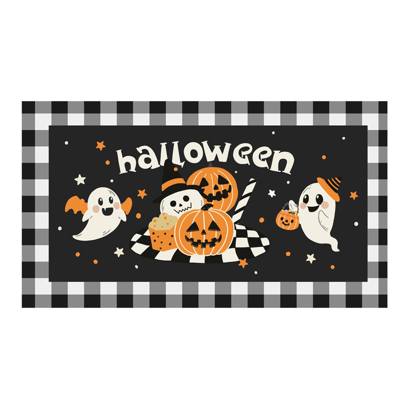Tapis de porte d'Halloween, Gris foncé