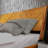 Gazelle Solid Wood Bed Frame with Artistic Patterned Headboard, Queen size bed, Caramel-43895569-43895568