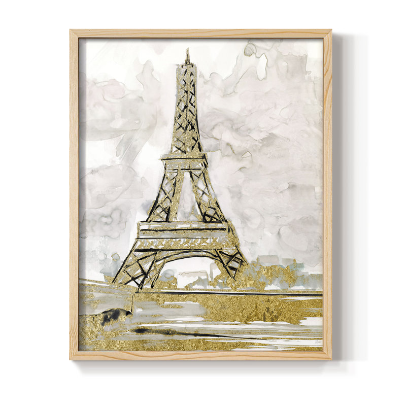 Eiffel Tower Glitz Framed Print - Solid Wood