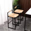 2 tabourets de bar en jacinthe d'eau tissés - Support en métal polyvalent pour les maisons et les bureaux l 15,69 po x H 31,5 po