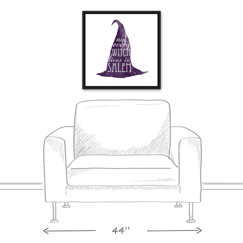 «Not Every Witch Lives in Salem», reproduction d'art textuel sur toile, H 21,75 po x l 21,75 po, Cadre noir