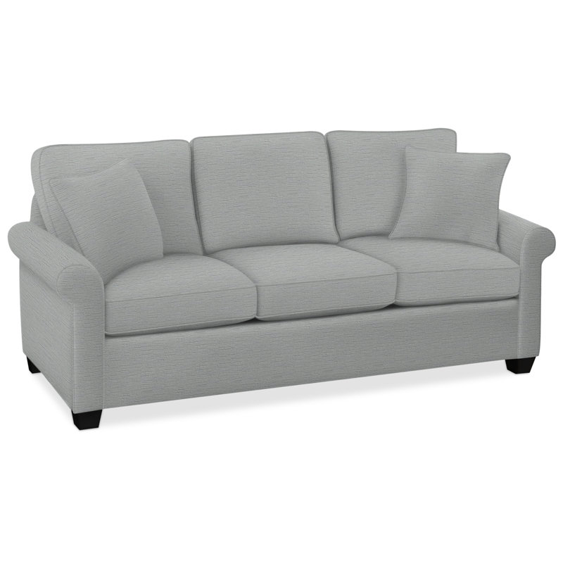 Park Lane Sofa, Gray Sugar Performance; 0863-84, Gel Memory Foam Mattress, Black Finish