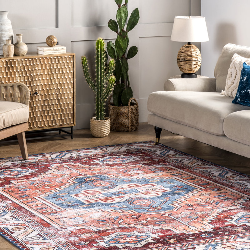 Tapis médaillon lavable à la machine Marli SpinClean, Rectangle 8 pi x 10 pi