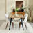 Shivani 5-Piece Dining Set - 63” Wood Table with Modern Wavy-Edge Design for Kitchen Dining Room-105491102-105491105