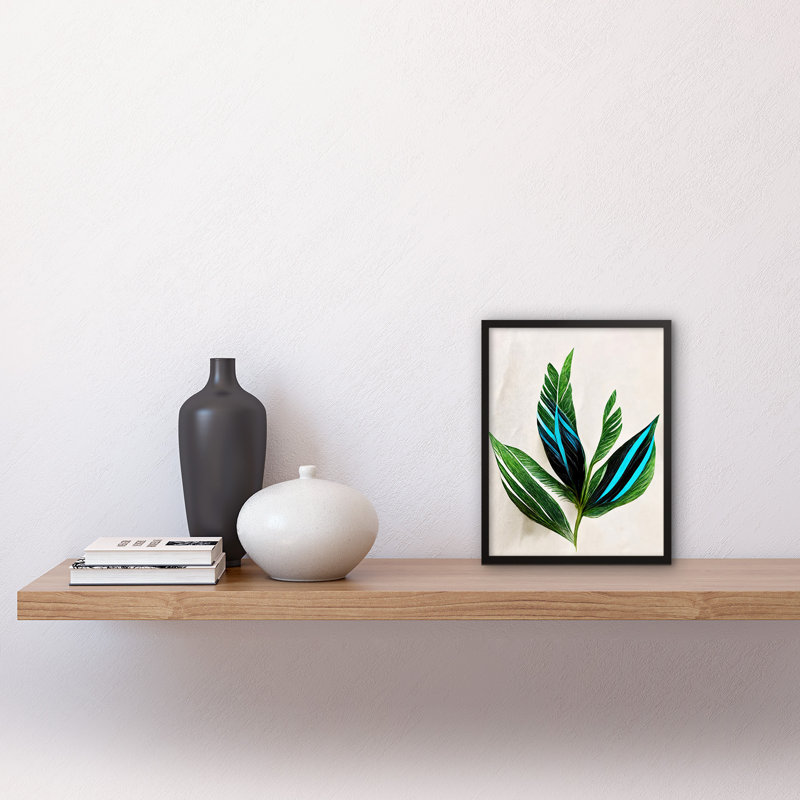Tropical Feathery Leaves Simple Botanical - Single Picture Frame Print