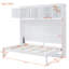 Lit escamotable double pleine grandeur avec armoires supérieures, lit escamotable pliable peu encombrant pour chambre d'amis, bureau personnel et salle multifonctionnelle