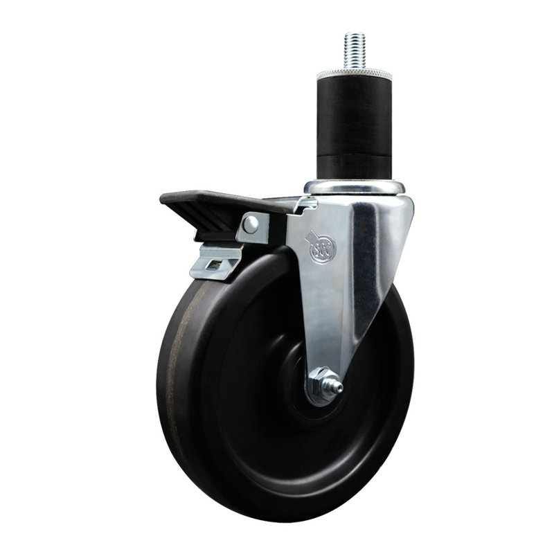 Phenolic Swivel 1-3/4 Inch Expanding Stem Caster with Brake SCC
