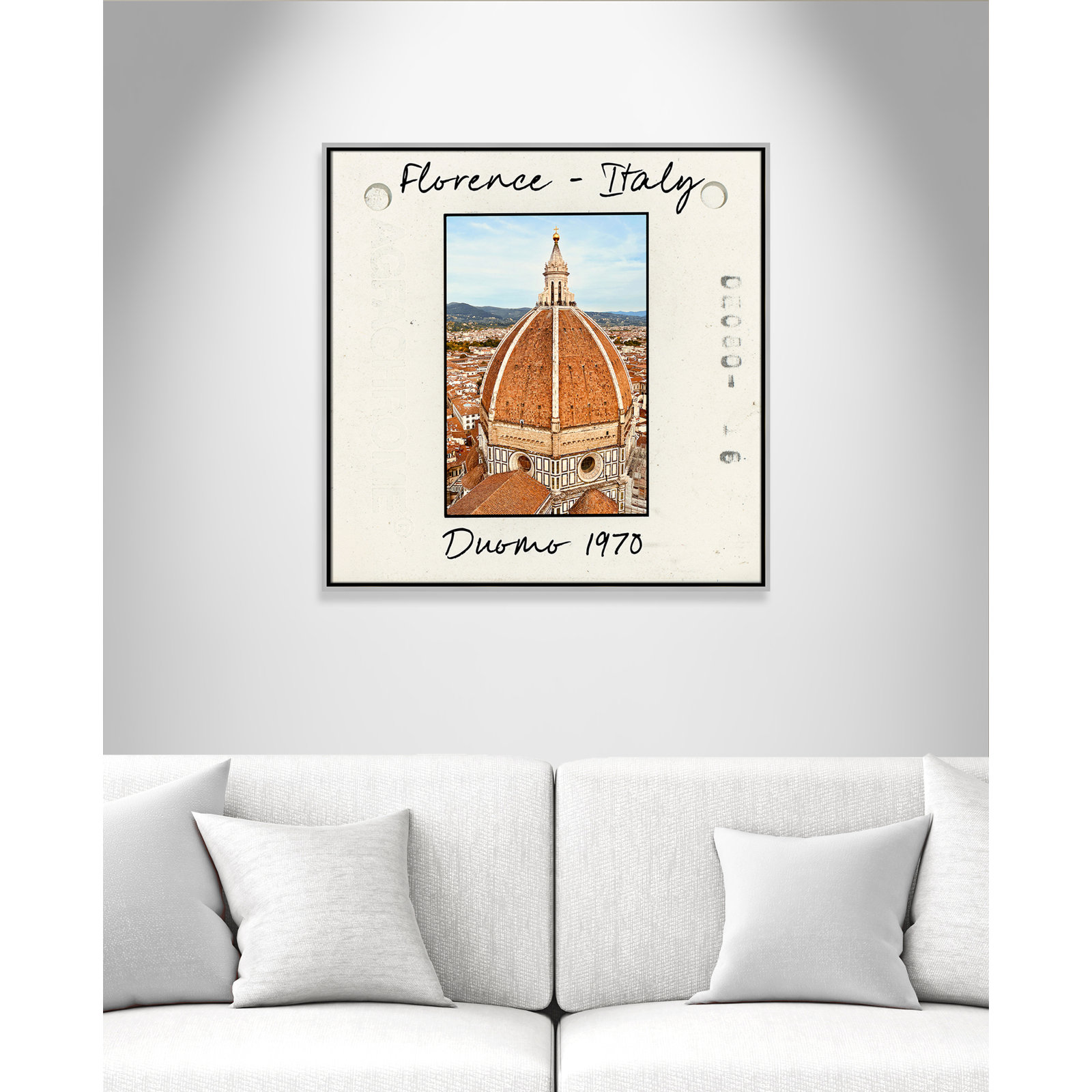 Florence Italy - Duomo Print by Susan Jill, 31.5" H x 31.5" W x 2" D, Silver Floater Framed Canvas