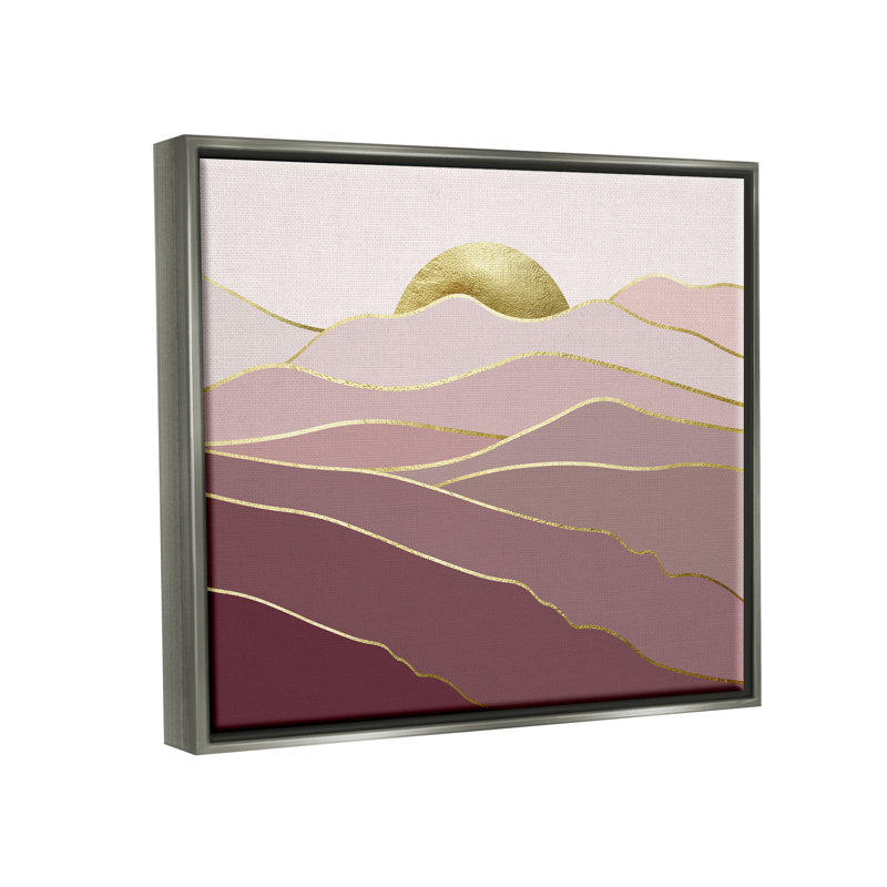 «Layered Pink Glam Mountain Peaks Floater» par Urban Epiphany, H 17 po x l 21 po x P 1,7 po, Cadre flottant gris lustré