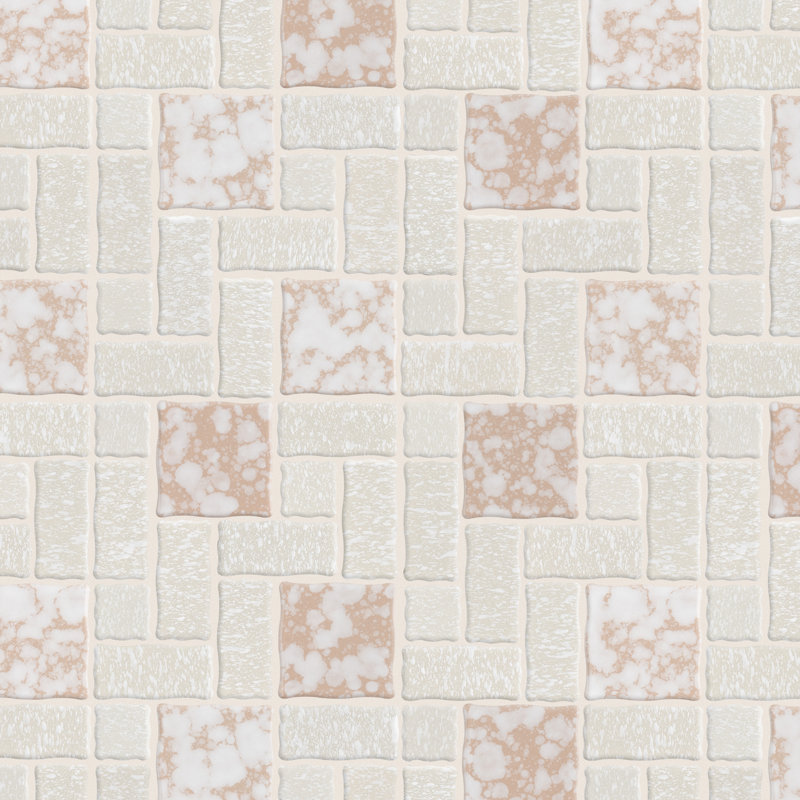 Carreau de mosaïque Versailles, Os / blanc
