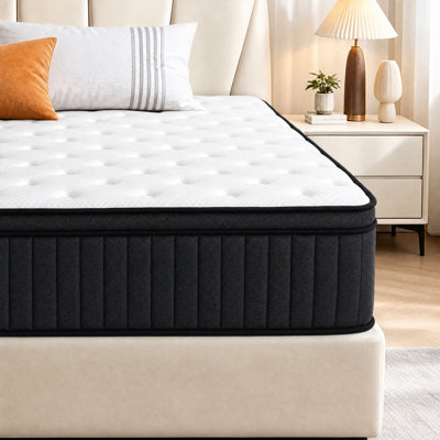 Matelas pleine grandeur de 10 pouces, matelas en mousse à mémoire de forme hybride dans une boîte avec ressorts indépendants, doux et confortable, soulagement de la pression, certifié CertiPUR-US, fermeté moyenne