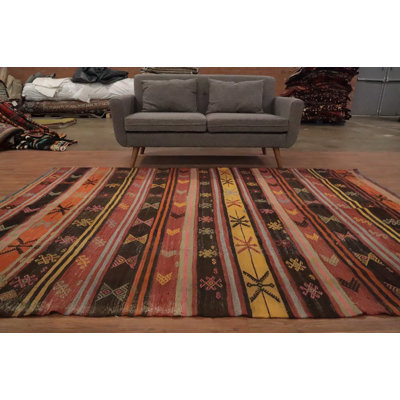 Vegetable Dye Kilim Turkish Area Rug 6x9