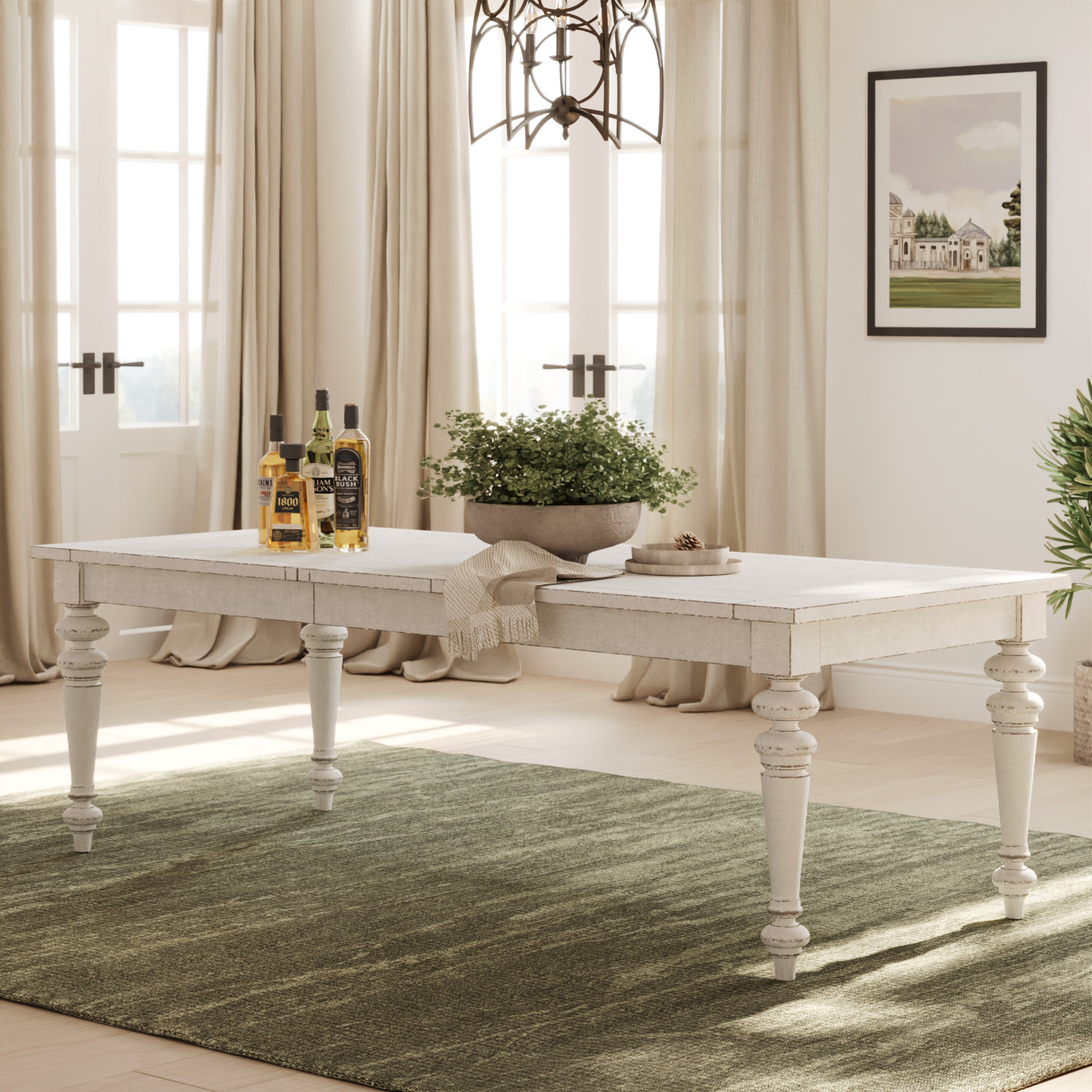 Crain 72" Extendable Dining Table, 30" H x 72" L x 40" W, White