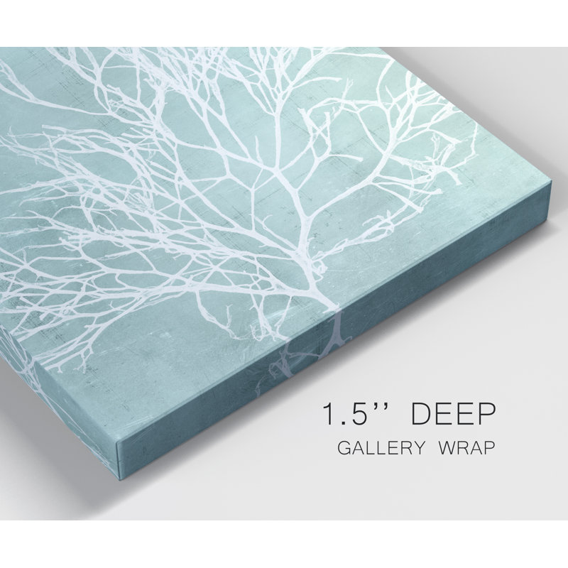 «Seaweed on Aqua II», reproduction d'art sur toile tendue, H 16 po x l 16 po x P 1 po