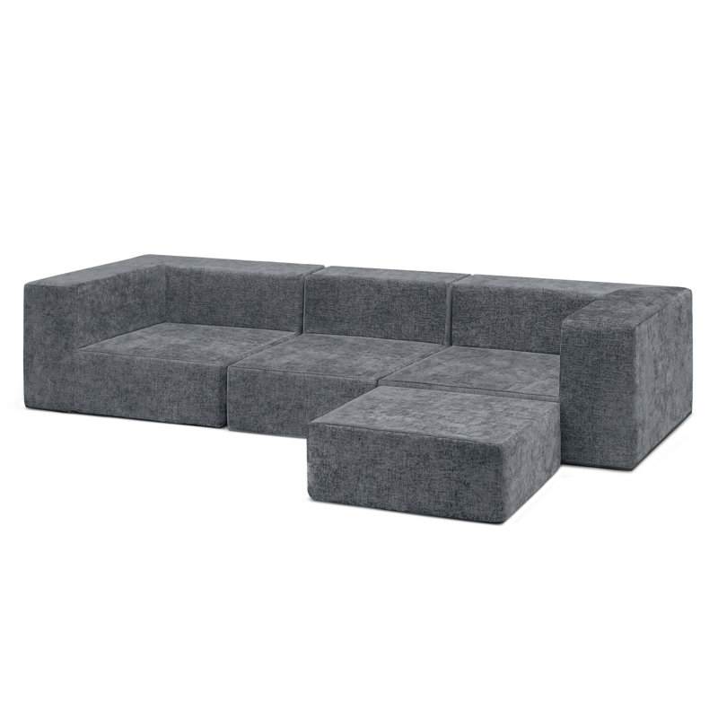 4-Piece Cozee Kids Sofa and Ottoman Set
