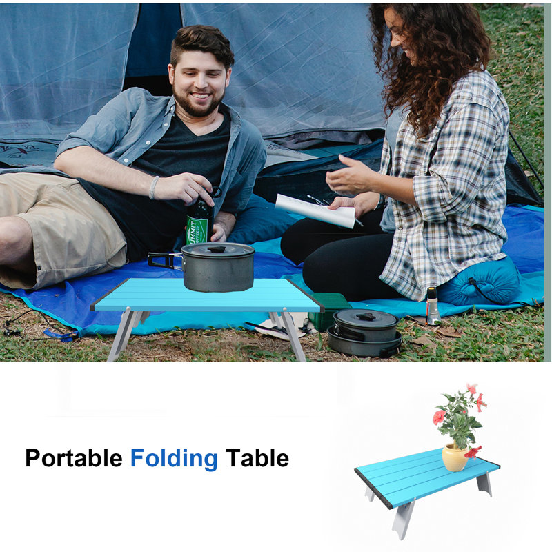 Table de pique-nique d'extérieur, table pliable ultralégère, Bleu