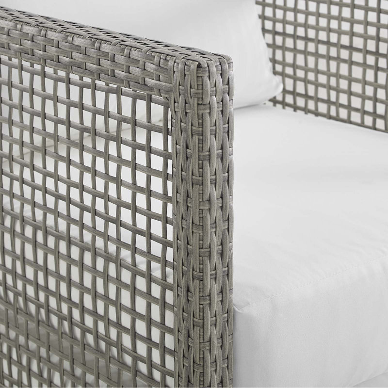Ensemble de 3 pièces de patio en osier d'extérieur Aura, Blanc