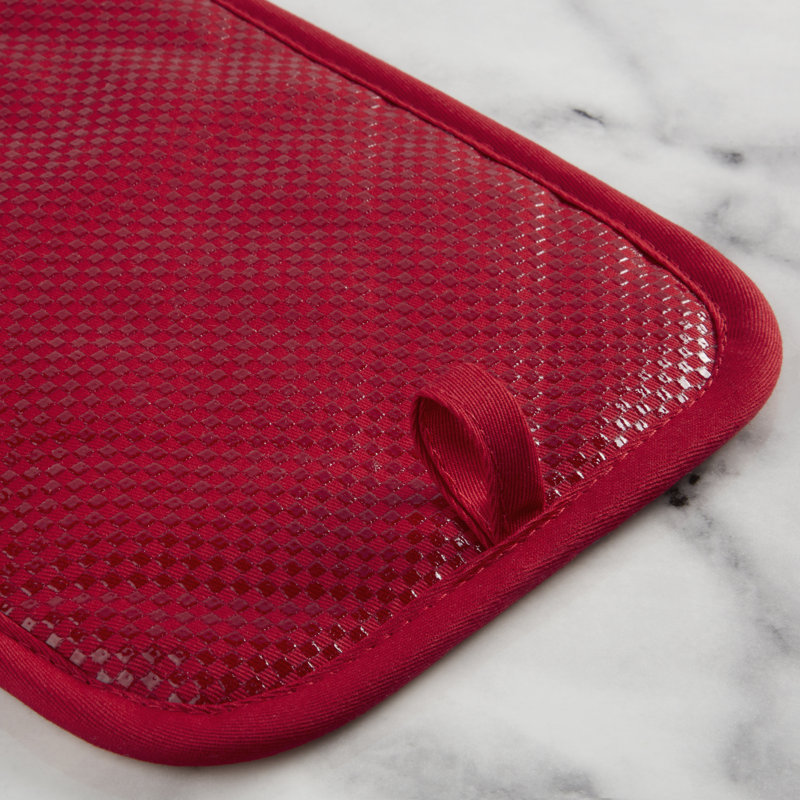 KitchenAid Gingham Pot Holder 2-Pack Set,, 7"x10", Red