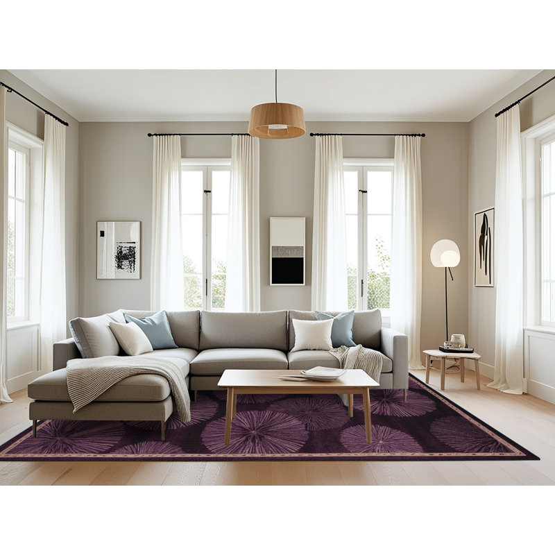 Tapis mauve lavable à la machine, Rectangle 8 pi x 10 pi
