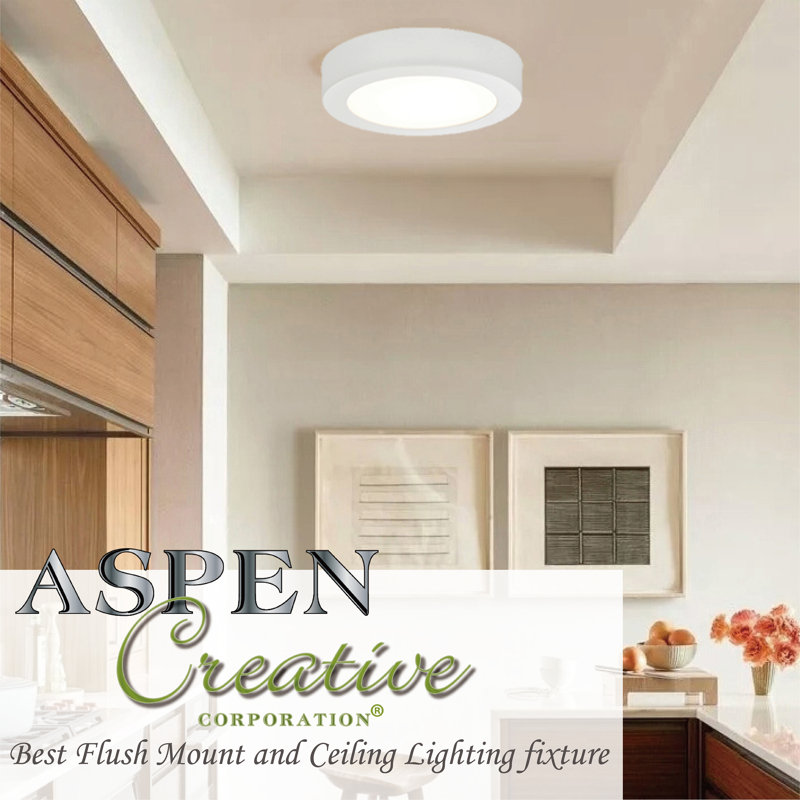 Glass LED Flush Mount, White