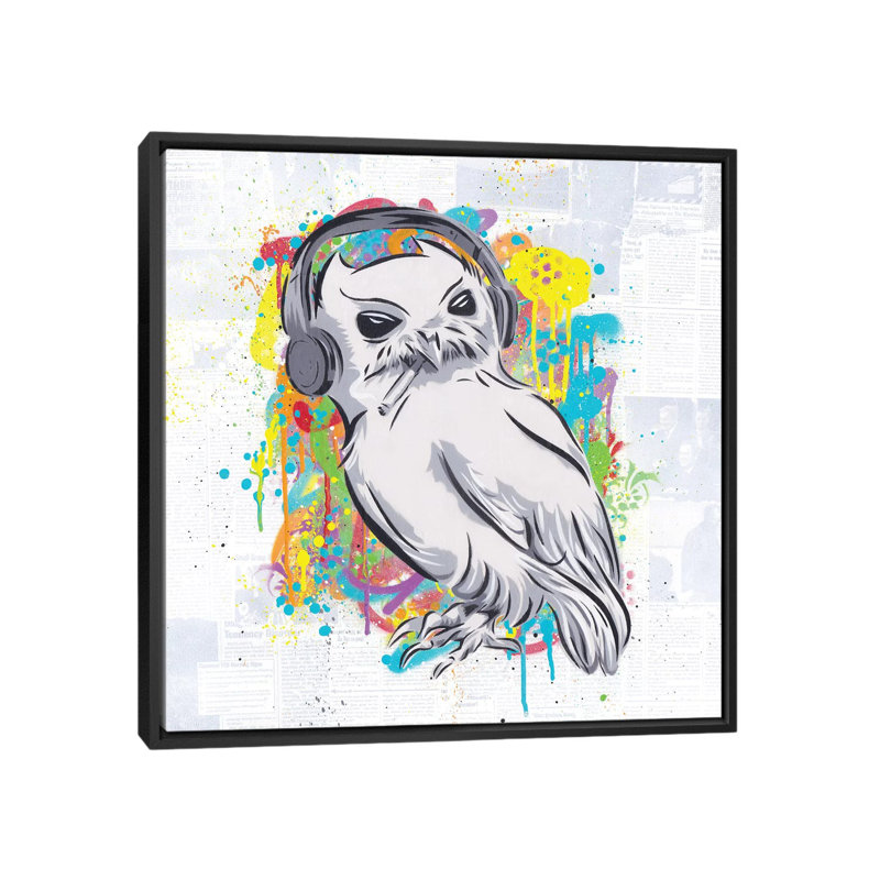 « the oiseau », reproduction d’impression sur toile, H 26 po x l 26 po x P 1,5 po, Toile avec cadre noir, Pas de tapis