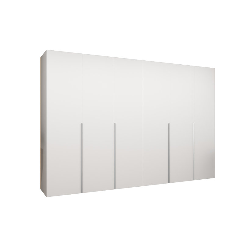 Manufactured Wood Wardrobe, white matt + handles: cashmere