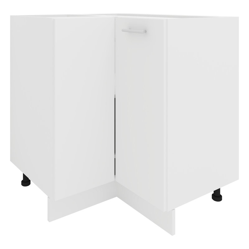 Saralou 82Cm H x 76Cm W x 76Cm D Manufactured Wood Corner Base Cabinet, White