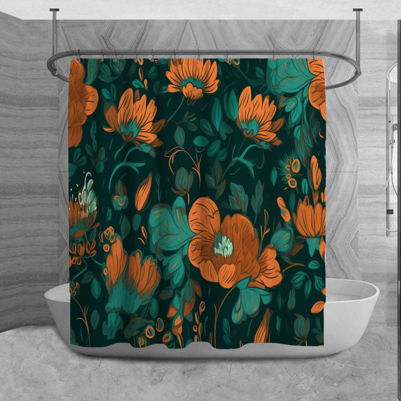 Rideau de douche à motifs modèleski, H 73 po x l 70 po