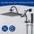 12" All Metal Rainfall Shower Head With Multi-function Handheld Sprayer Combo-126087094
