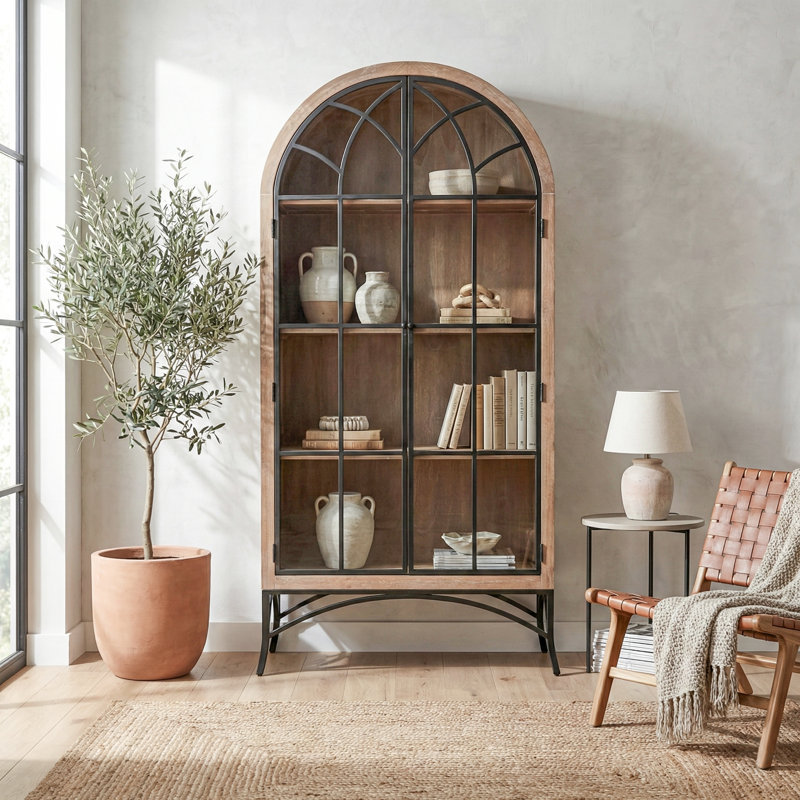 Vitrine en verre Lark Manor ™ Ella, Beige
