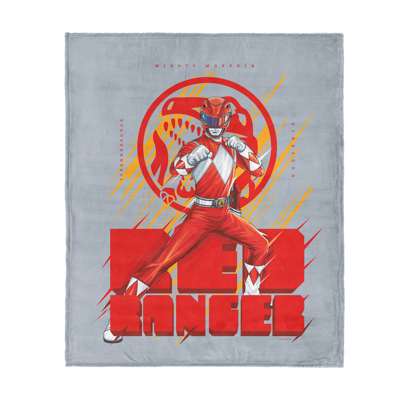 Hasbro Power Rangers Red Ranger Silk Touch Throw Blanket 40X50 Inches, L 50 po x L 60 po
