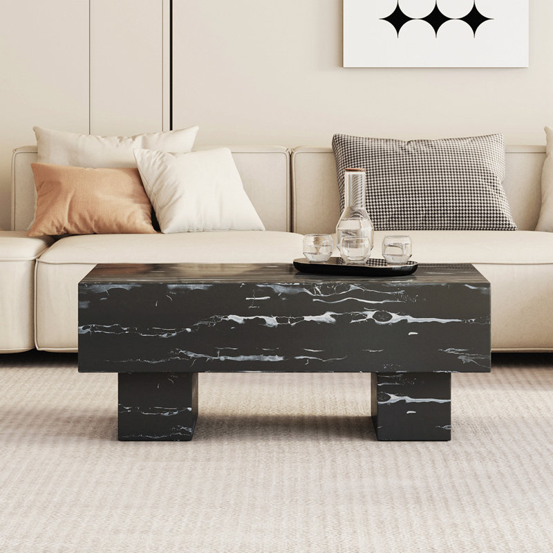 The Coffee Table Has Patterns. Modern Rectangular Table, Suitable For Living Rooms And Apartments.