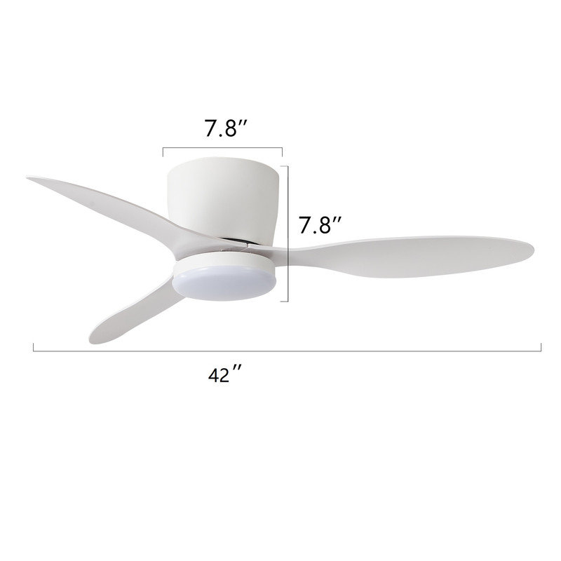 Ventilateur de plafond encastré 42 pouces avec lumières DEL Alrahman, Blanc