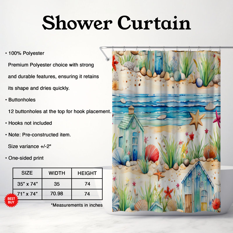 Rideau de douche Imogin, H 74 po x l 71 po