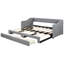 Lit de jour gris très grand simple rembourré avec tiroirs - Lit polyvalent confortable pour les espaces de vie de 2 chambres pratiques et élégantes