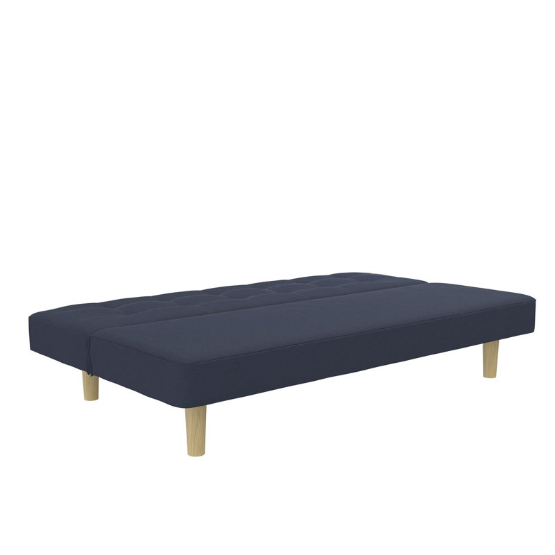Causeuse sans accoudoirs en lin Barathon, Lin bleu