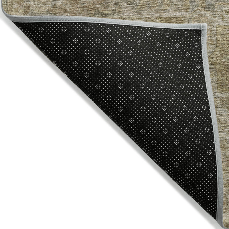 Tapis brun clair d'intérieur / extérieur lavable à la machine, Rectangle 1 pi 8 po x 2 pi 6 po