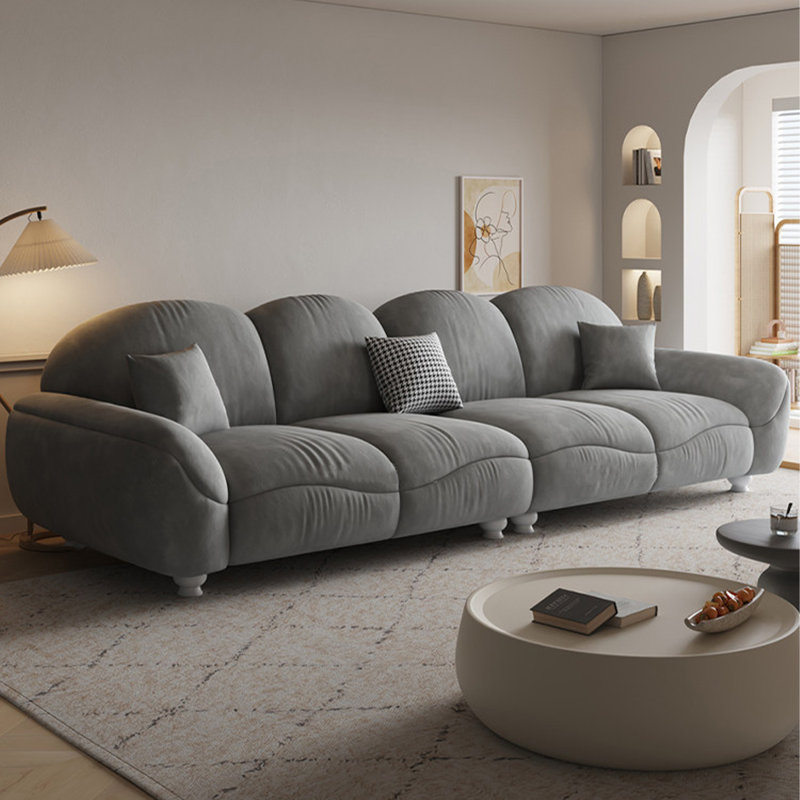 Coussin gris modulaire 100% polyester, 31.5" H x 102.36" W x 37.4" D, Grey
