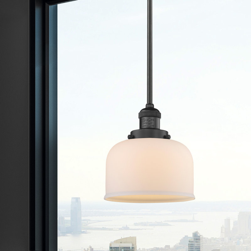 Hargett 1 - Light Single Pendant, Matte Black, Matte White Cased, 10" H x 8" W x 8" D